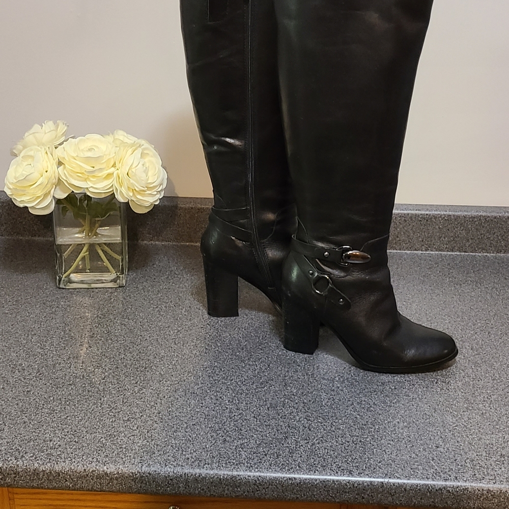 Leather Wide Calf Boots